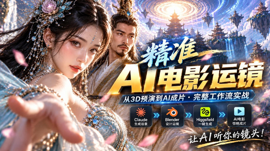 AI视频终于能精准运镜了！Claude+Blender+Higgsfield免费插件实测-轻创终点站
