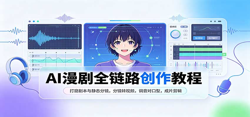 AI漫剧全链路创作教程：打磨剧本与静态分镜，分镜转视频，调音对口型，成片剪辑-轻创终点站